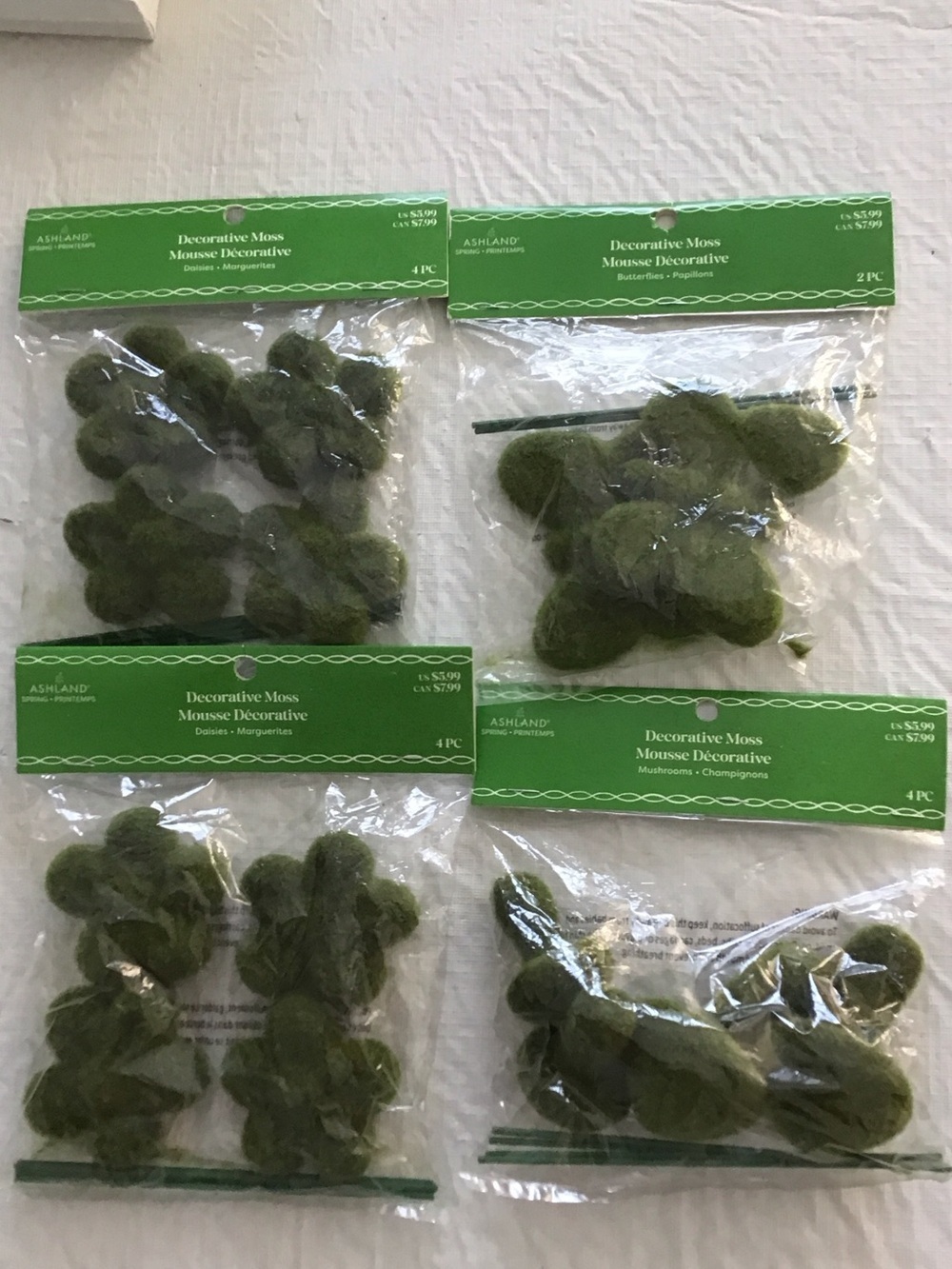 4 Ashland Decorative Moss Accents packs - Olive Green Packs ##